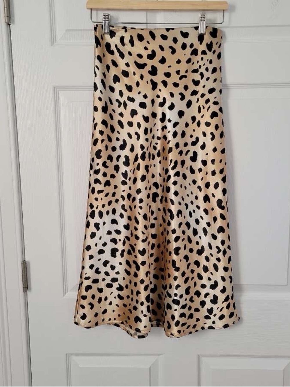 Hot Kiss Beige and Black Animal Print A-Line Skirt